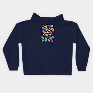 Be the Light (bulb) - Small Design for Dark Shirts Kids Hoodie